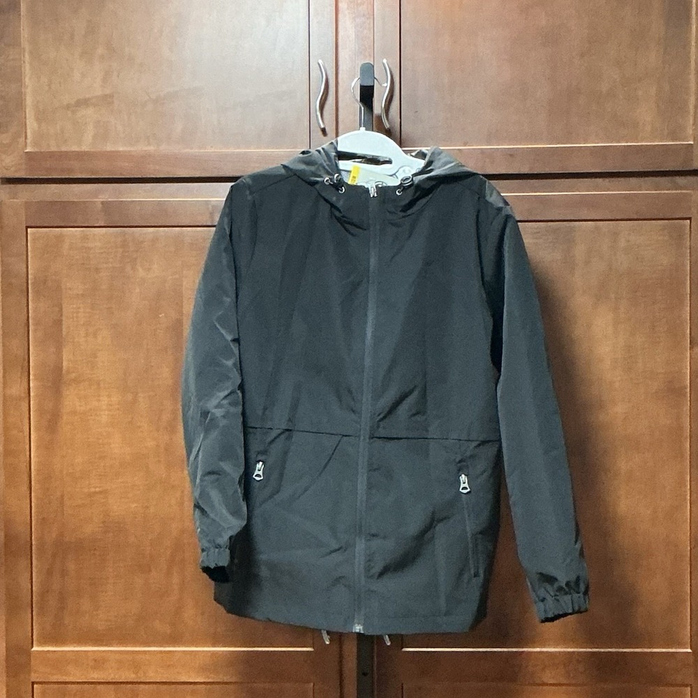 Weatherproof Women's Medium Black Waterproof Hooded Rain Jacket NWT